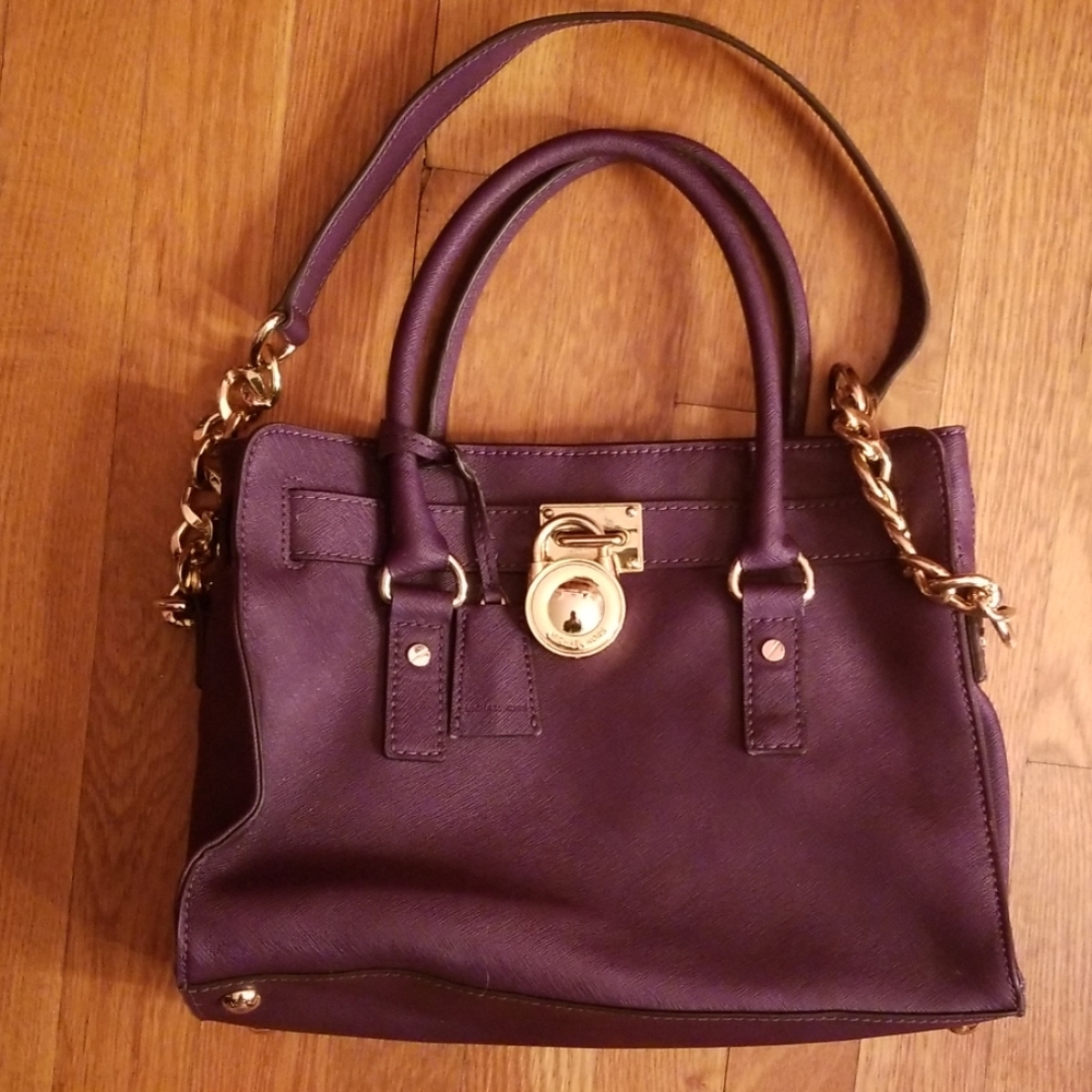 Michael kors purple Hamilton satchel